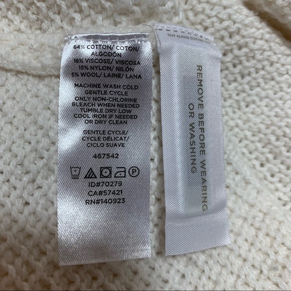 Loft Sweater Ivory White Open Cable Knit - Picture 5 of 11